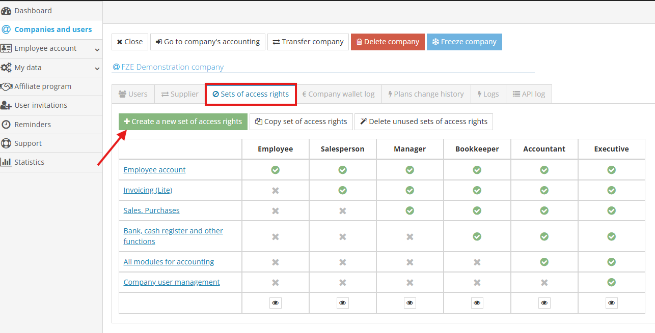New permission set creation window